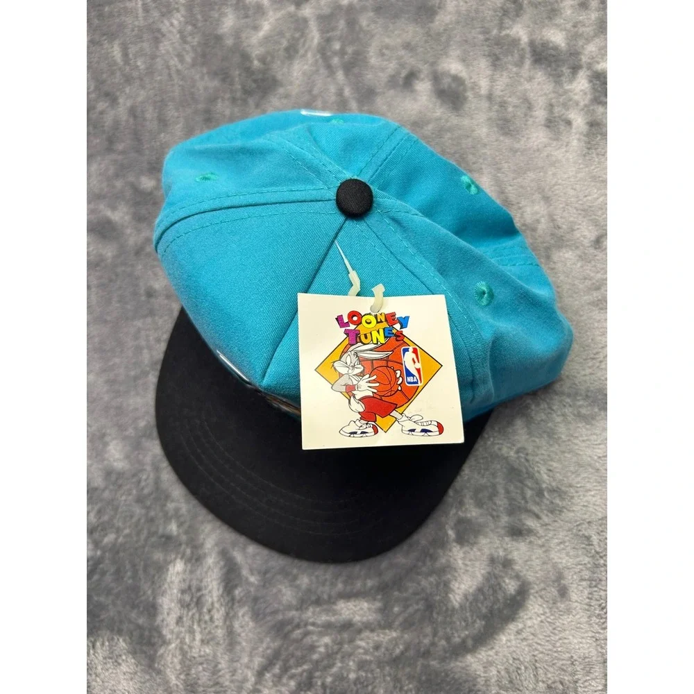 Vintage‎ Looney Tunes Taz Snapback Hat Teal Black Deadstock Warner Bros 90s
